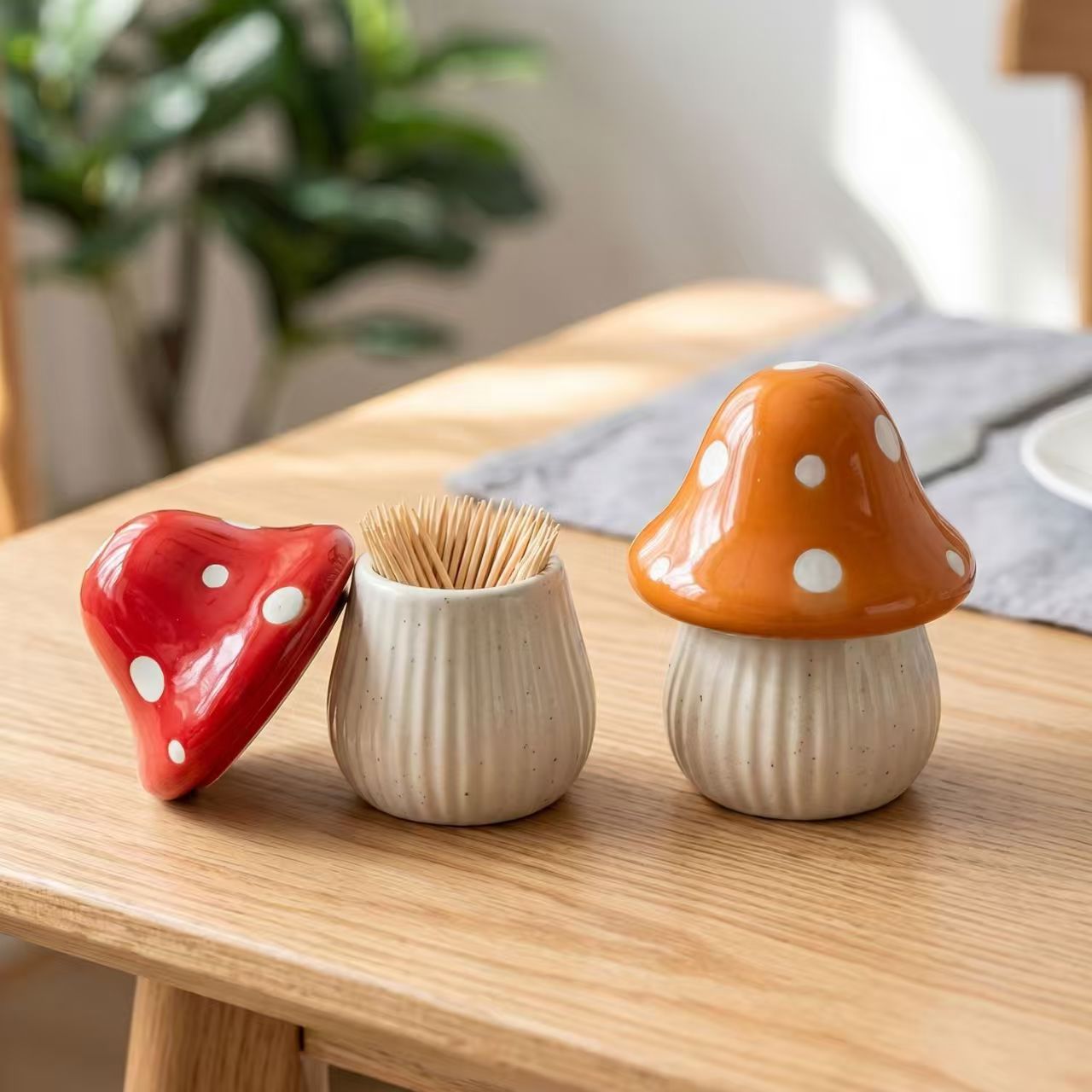 Home Bathroom Organizer - Pot de rangement en céramique motif