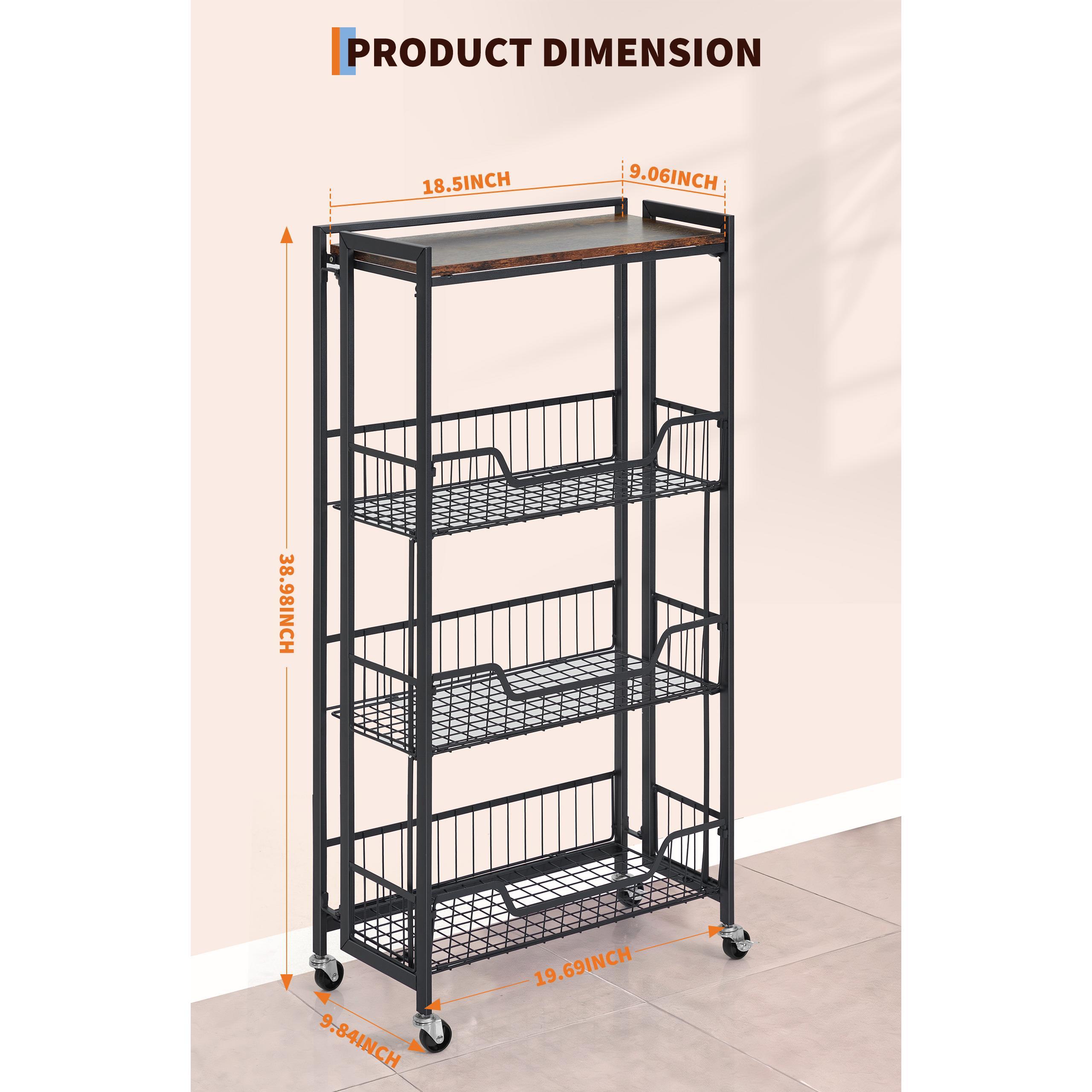 Home Essentials Bathroom Rack - Chariot de rangement pliable extra large