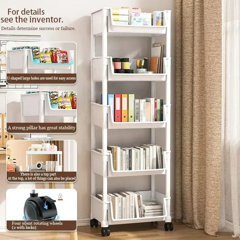 Home Bathroom Organizer - Chariot de rangement à 5 niveaux