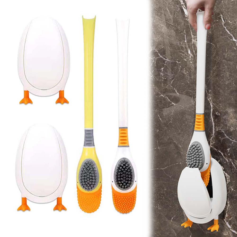 Home Bathroom Cleaning - Brosse de toilette en silicone avec