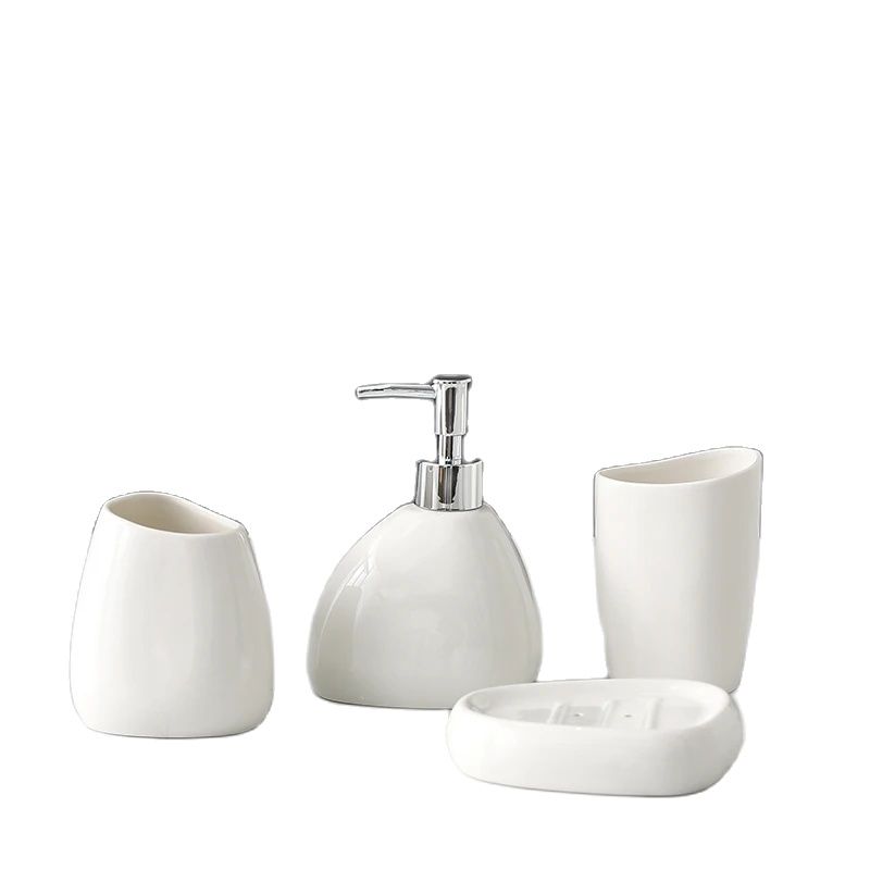 Zara Home Bathroom Set - Ensemble de lavage en céramique blanche,