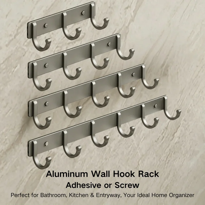 Home Bathroom Organizer - Porte-serviettes mural en aluminium – Fixation