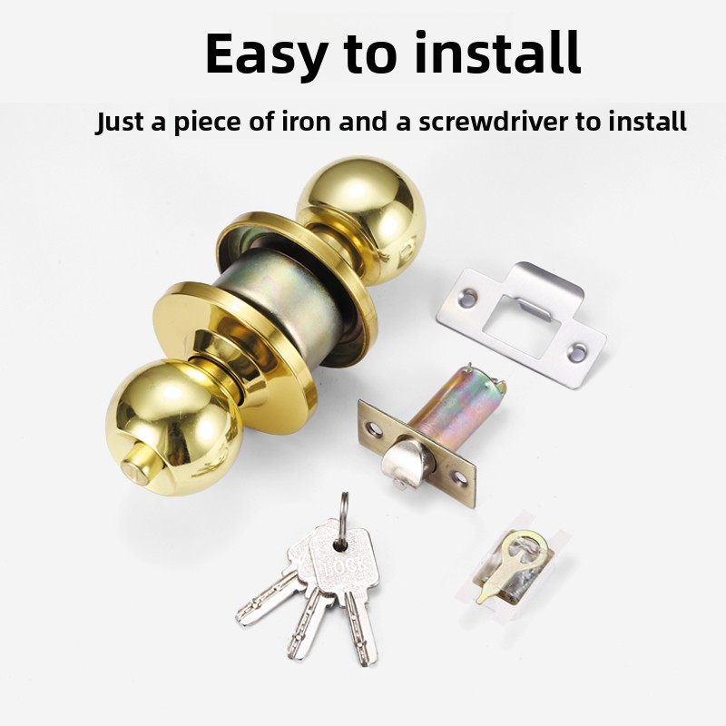Home Bathroom Lock - Serrure sphérique universelle en acier inoxydable