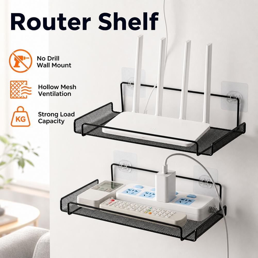 Home Bathroom Organizer - Étagère murale en acier inoxydable pour