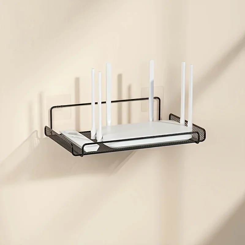 Home Bathroom Organizer - Étagère pour routeur en acier inoxydable,