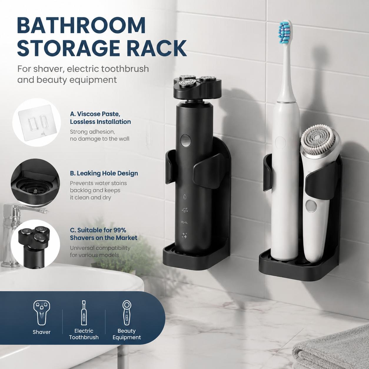 Support mural auto-adhésif éta - Home Essentials Bathroom Rack avis et prix