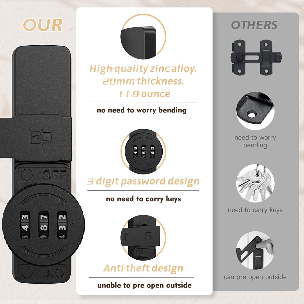 Serrure de porte de grange de  - Home Bathroom Lock avis et prix