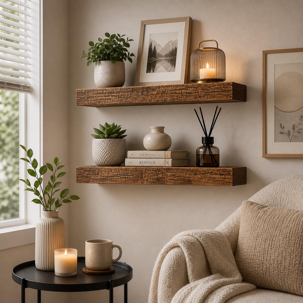2 étagères flottantes en bois  - Home Bathroom Organizer avis et prix