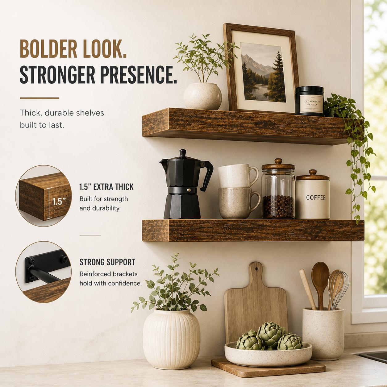 2 étagères flottantes en bois  - Home Bathroom Organizer avis et prix
